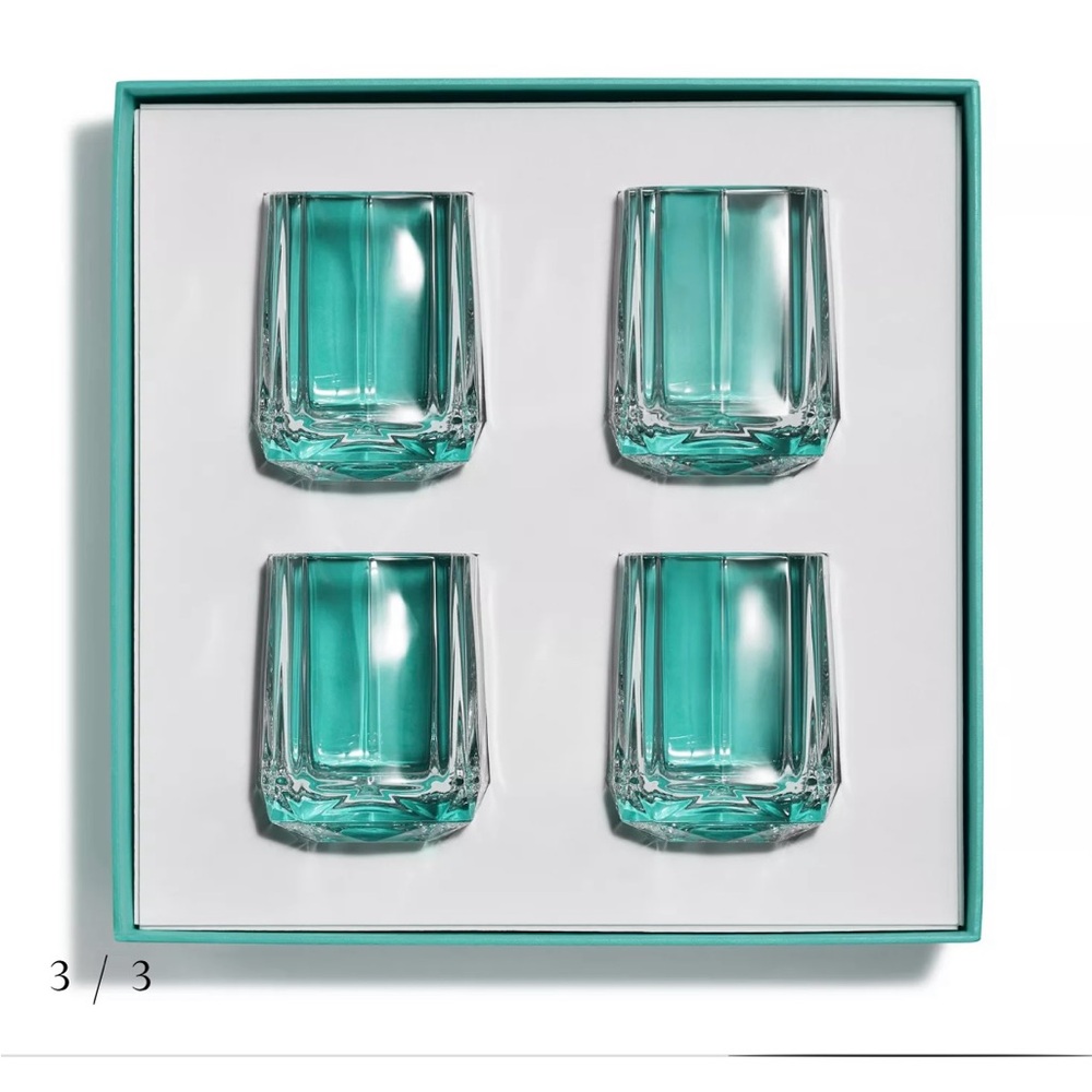 Tiffany Facets - 4 Shot glasses in Crystal Glass